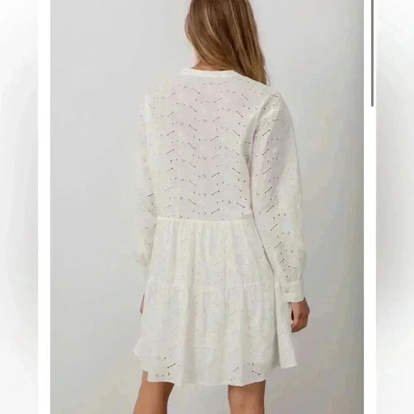 RAILS LAYLA WHITE FLOWY EYELET DRESS TIERED BRIDAL SIZE M - Picture 2 of 10